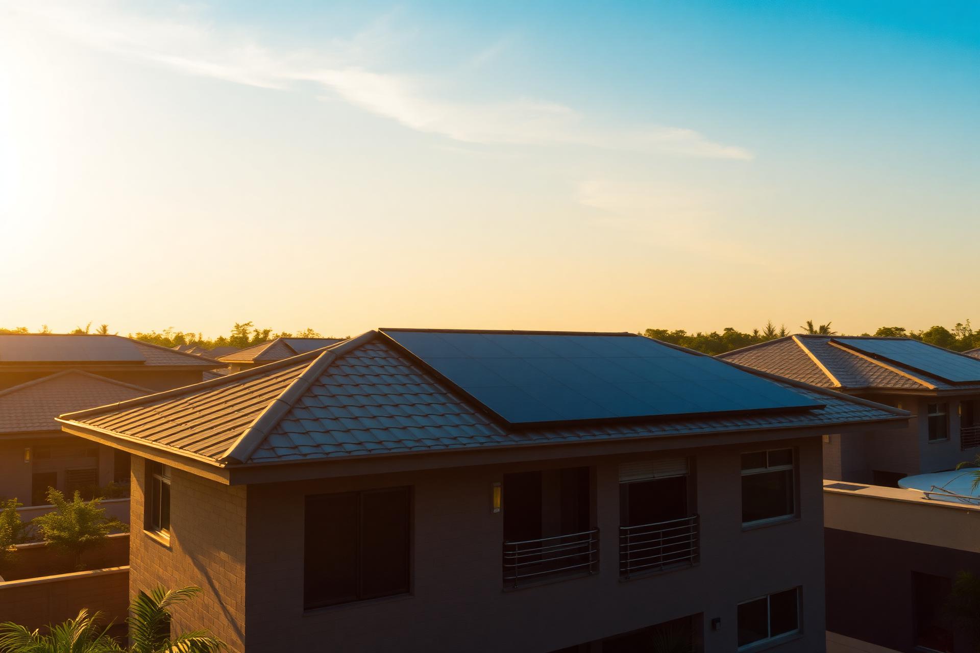 Solar panels on a Nigerian home rooftop